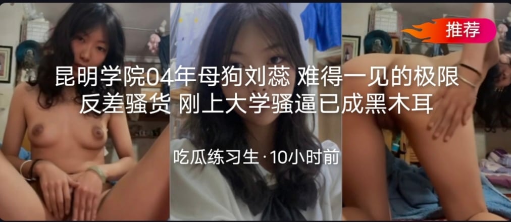 昆明学院04年母狗刘蕊 难得一见的极限反差骚货 刚上大学骚逼已成黑木耳