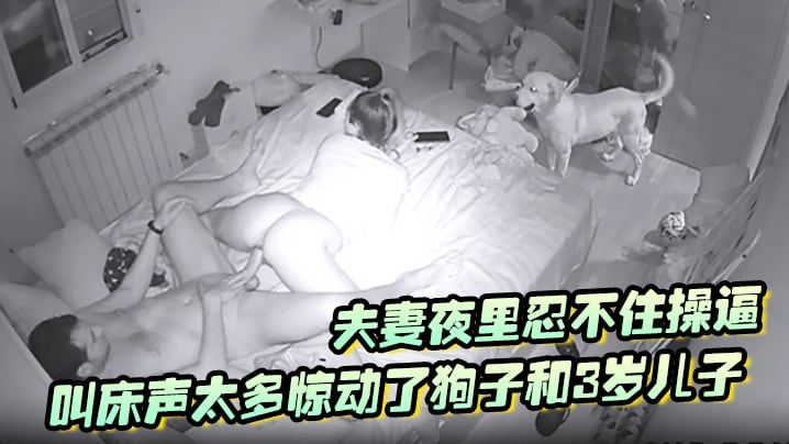 【破解摄像头】夫妻夜里忍不住操逼叫床声太多惊动了狗子和3岁儿子拿着手电来查岗两个蠢货还让不让人操逼了