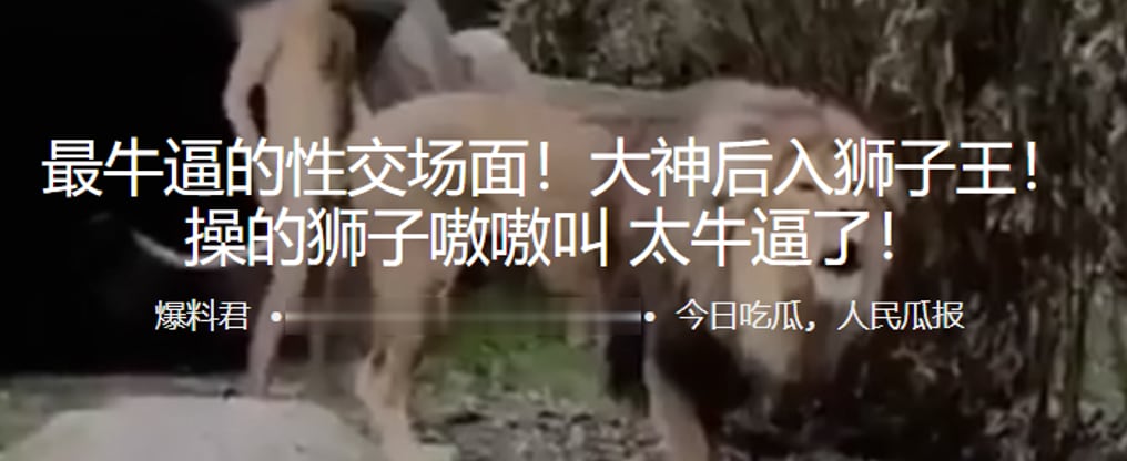 最牛.逼的性.交场面！后.入狮子.王！操的狮.子嗷嗷.叫 太牛.！