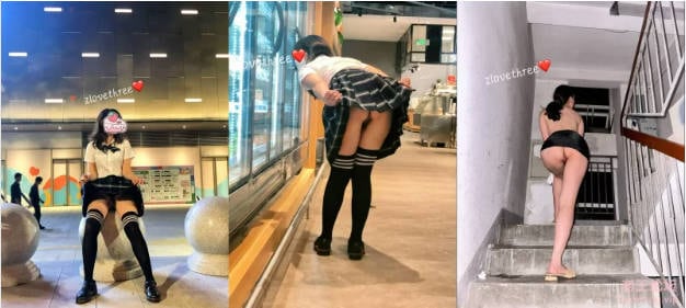 【反差骚母狗】，推特人形母畜【zlovethree】福利私拍，喜欢户外露出，被金主调教啪啪，越玩越兴奋